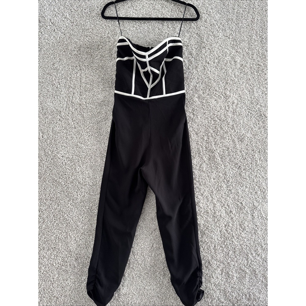 Parker Black & White Strapless Jumpsuit Size XS